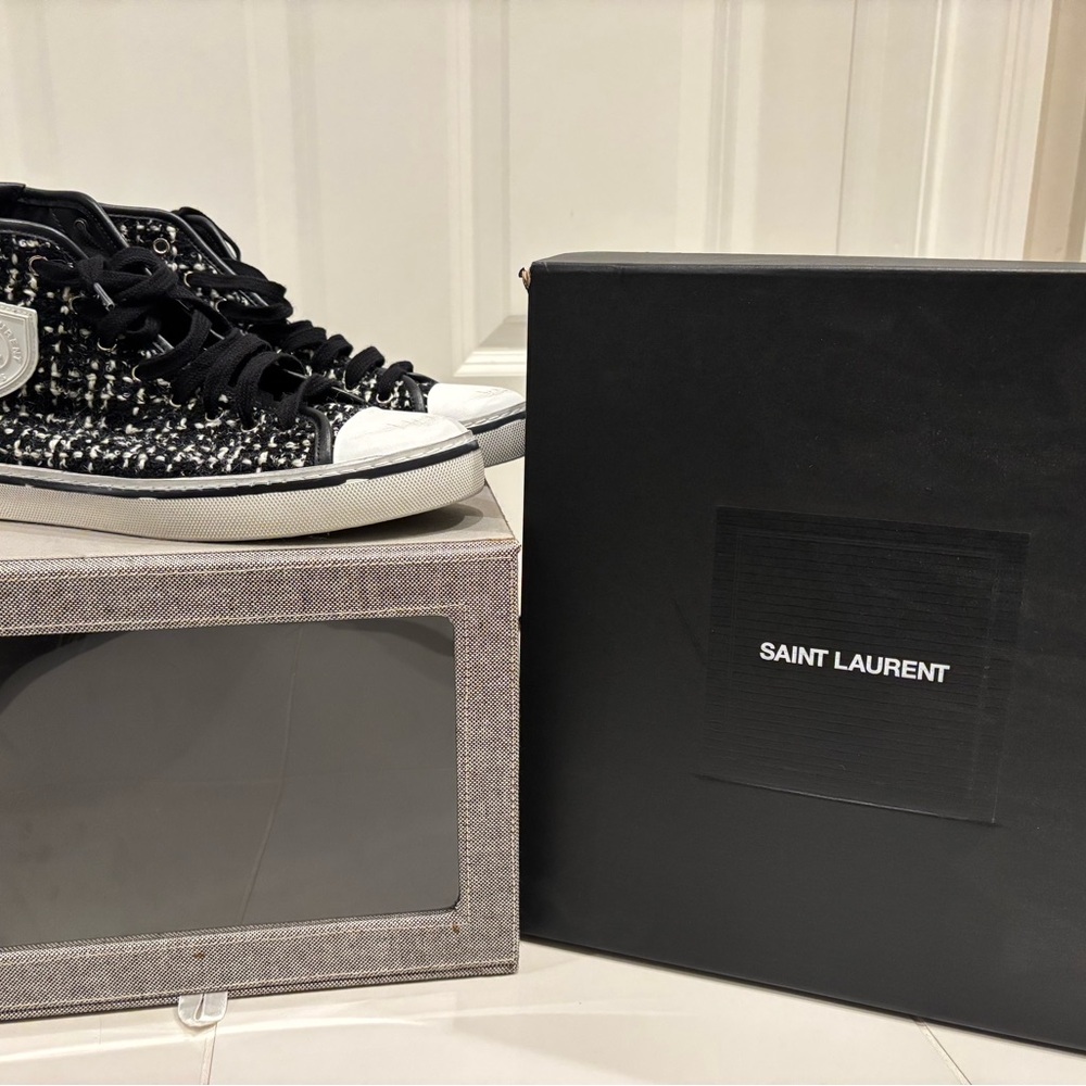 Saint Laurent Black and White Sneakers
